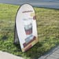 Outdoor Pop Up A-Frame Sideline Banner, Rounded Top - Custom Printed Graphics