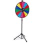 Adjustable Prize Wheel with 14 Slots, Write-On Surface, Floor Standing - Multi-Color