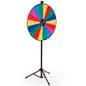 Adjustable Prize Wheel with 18 Slots, Write-On Surface, Floor Standing - Multi-Color
