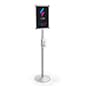11" x 17" Floor Standing Menu Stand, Snap Frame, Acrylic Drip Tray - Silver