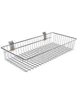 Wired Metal Baskets, Two Sizes, Compatible with Leading Slatwalls - Silver Slatwall basket with metal material