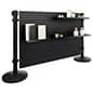50" Slatwall Stanchion Display w/ (2) QueuePole Posts, Double-Sided - Black