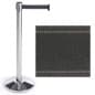 QueuePole.Deluxe Round 40" Stanchion Post with 9.5' Black Retractable Belt - Chrome