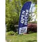 8' Real Estate Feather Flag w/ Ground Spike, OPEN HOUSE Message