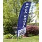 8' Real Estate Feather Flag w/ Ground Spike, Vertical OPEN HOUSE Message