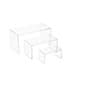 U-Shaped Acrylic Risers, Stackable, Set of 3 - Clear