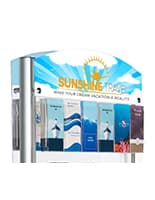 Single-Sided Custom Header for RP12 Floor Stands - Full Color Graphics UV printed single-sided custom header for RP12 floor stands