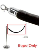 Rope Barrier: Features Chrome Hooks w/ Black Velvet Rope QueuePole Post & Rope Line Rope Barrier