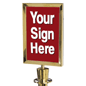 QueuePole Round 7 x 11 Sign Frame for Stanchions - Brass