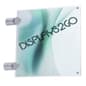 Wall Sign Holder with Acrylic Plates, Silver Standoffs - Clear