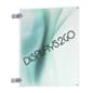 Wall Sign Holder with Acrylic Plates, Silver Standoffs - Clear