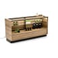 72" Wooden Display Showcase w/Locking Door, Adjustable Shelf and LED Lights