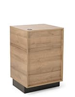 24" Wood Host Stand w/ Cord Management, Adjustable Shelves, Ships Assembled- Natural Wood host stand with rustic design