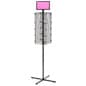 Metal Gridwall Fixture w/ Wheels & Levelers, 4-Sided, Rotating - Black