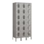 6 Tier Box Lockers with 18 Compartments, Ventilated, Steel - Gray