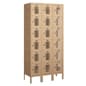 6 Tier Box Lockers with 18 Compartments, Ventilated, Steel - Tan