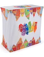 38.5" Tall Portable Counter with Black Stretch Cover, Custom Stretch Cover and Case Portable counter with full color graphics