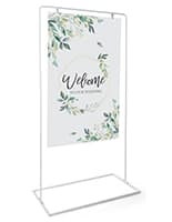 This Minimalist White Freestanding Signage Is a Great Way to Create Modern Displays for Your Events Minimalist white freestanding signage with powder coated finish