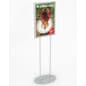 Floor Standing Poster Holder, Top Insert, Double-Sided, Oval Base