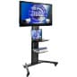 TV Stand for Floor Fits Monitors 37” to 65”, Wheels & Shelves – Black