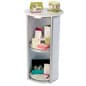 41.5" Portable Round Twist Counter with Shelves, 8 White Panels - Silver