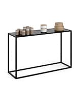 Black Console Table with Open Frame and Spacious Display Shelf- Black Black console table with open frame