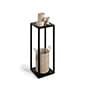Slim Tall Side Table with Open Frame and Two Shelves - Black