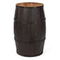30 Inch Tall Wooden Barrel Dump Bin, False Bottom – Natural or Brown