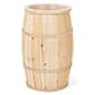 30 Inch Tall Wooden Barrel Dump Bin, Food Safe Removable Liner – Natural or Brown