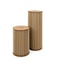 13"w Round Accordion Pedestals, Flat Pack, Set of 2, Recyclable Cardboard - Natural