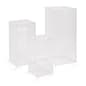 Set of 3 Pedestals for Floor, Square Tops, 3 Sizes, Fillable, Acrylic - Clear