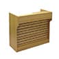 48" Ledgetop Service Counter with Slatwall Front, Cash Drawer, and Adjustable Shelves