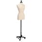 Female Dress Form with Wheeled Base, Adjustable Height - Black