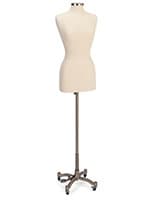 This Mobile Female Sewing Mannequin Blends in Seamlessly with Existing Store Fixtures Mobile female sewing mannequin with flat neck cap design