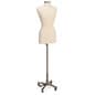 Female Dress Form with Wheeled Base, Adjustable Height - Silver