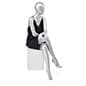 Female Full Body Mannequin with Glass Base, Abstract, Seated Pose