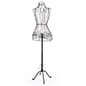 Female Dress Form w/ Decorative Metal Wire Construction, Adjustable Height - Black