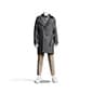 Headless Mannequins w/ Glass Base, Standing Poses, Male - White