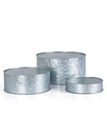These Round Galvanized Risers are Great for Retail Displays Round galvanized risers sold in a set of three