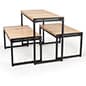 Wood Nesting Display Tables, Rectangular, Set of 3 – Natural Finish