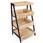 Wooden Retail Shelving Unit, 4 Shelves – Natural Finish