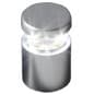 1 x 1 Through Grip Standoffs, LED Illuminated, Round, Aluminum, Set of 2 - Silver