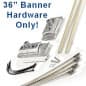 Economy Street Pole Brackets, Holds (1) Banner - Silver