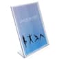 8.5" x 11" Acrylic Countertop Sign Holder, Side Insert, Slanted Back Design - Clear