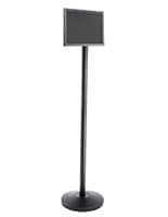 Black Stanchion with Sign Frame –Double Sided Stainless Steel Post Black Stanchion with Sign Frame