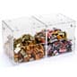 Acrylic Display Bin, Countertop, 2 Compartments, Magnetic, Stackable - Clear