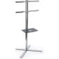 TV Stand with Adjustable AV Shelf Fits Monitors 32” to 60”, Panning Bracket - Silver