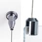Ceiling-to-Floor Cable Hanging System with (2) 8' Cables, 2 Mounts, 2 Clips - Silver