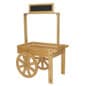 Wooden Vendor Cart w/ Chalkboard Header - Oak