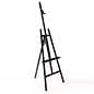 Wood Easel for Floor, Adjustable Top Clamp and Support Bar - Black